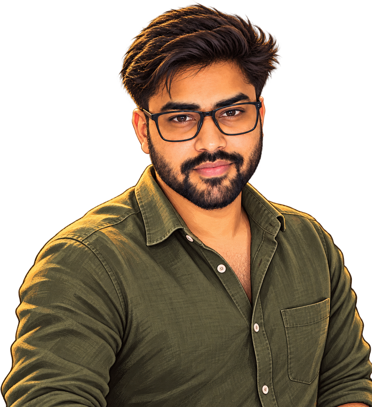Illustrated portrait of Ravi Ranjan